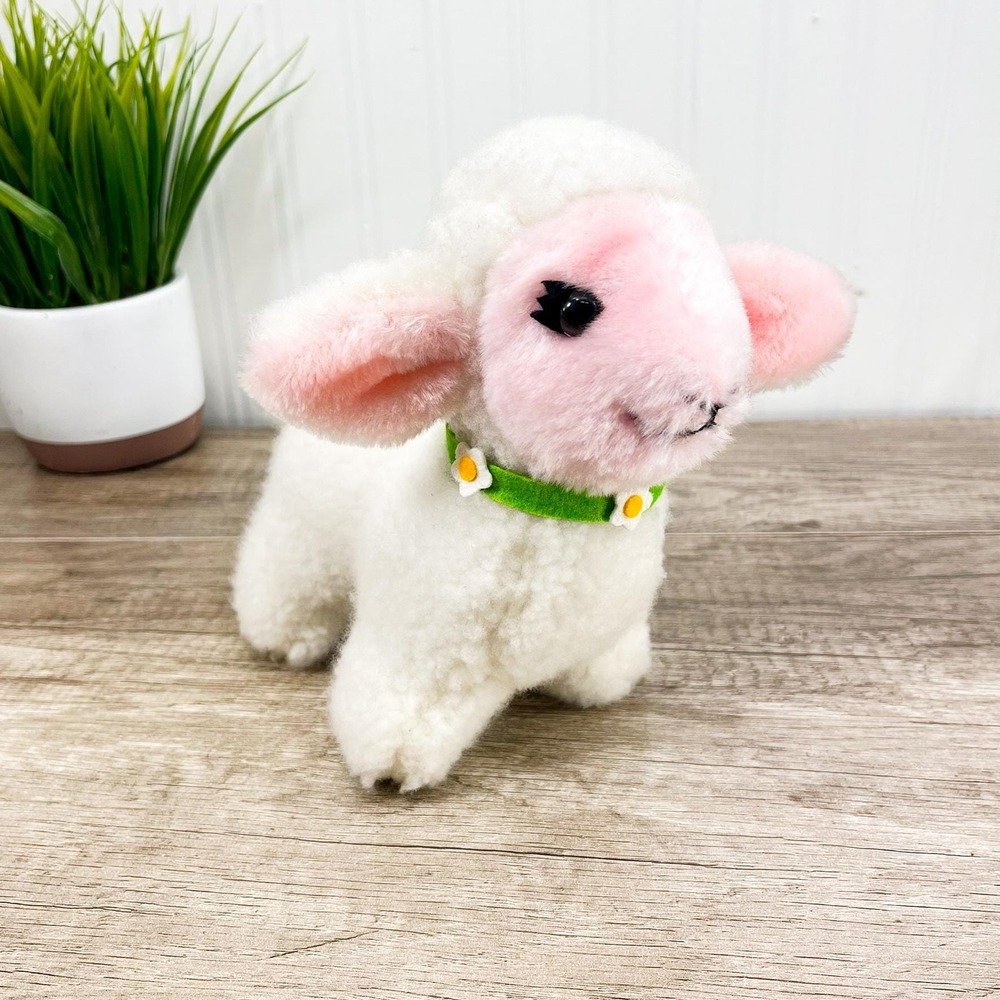Vintage R. Dakin Pink Face Sheep Plush - 1981 Toy Lamb